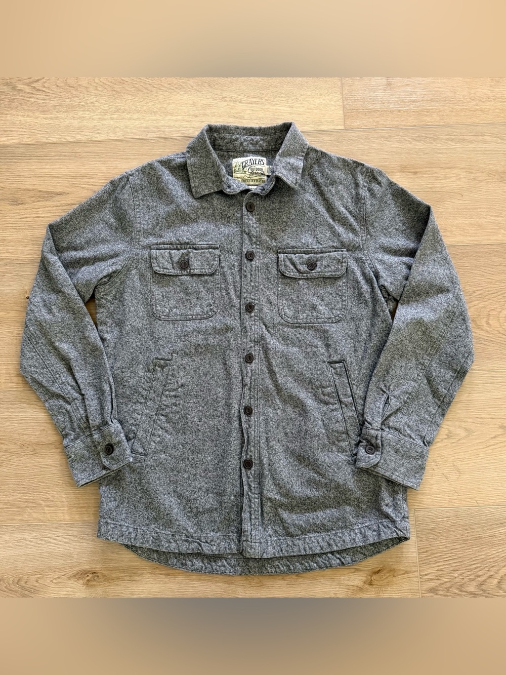 Grayers Outdoor Garments Cold Weather Shirt Jacket Men’s L Gray Cotton